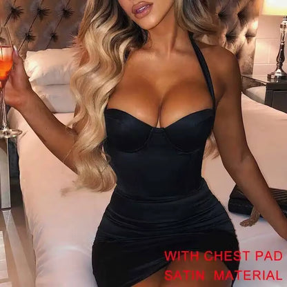 Night Club Party Woman Dress Sexy Bodycon Glitter Strapless Mini Short Prom Robe 2025 Summer Elegant Ruched Black Vestidos